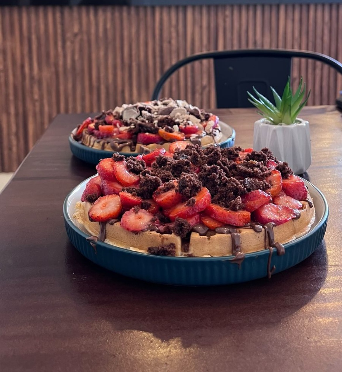 Waffle con chocolate belga